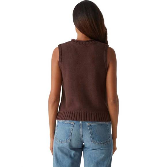 NEW MICHAEL STARS estelle sweater vest in java - Picture 2 of 3